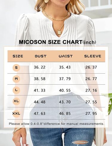 تي شيرت نسائي من Micoson برقبة على شكل حرف V وأكمام قصيرة مطوي وبلوزة تونيك كاجوال عصرية للصيف in Kuwait