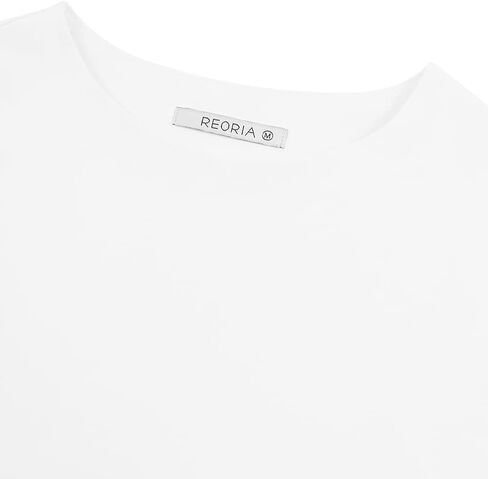REORIA Women's Cute Short Sleeve High Neck Double Lined Tight T Shirts Crop Tops Tees in Saudi Arabia