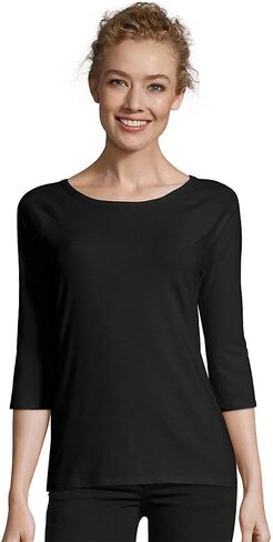 Hanes Women's Raglan Sleeve Tee, Women’s Stretch Cotton Tee, Women’s Crewneck Tee in Saudi Arabia