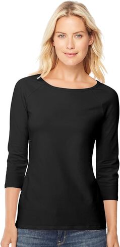 Hanes Women's Raglan Sleeve Tee, Women’s Stretch Cotton Tee, Women’s Crewneck Tee in Saudi Arabia