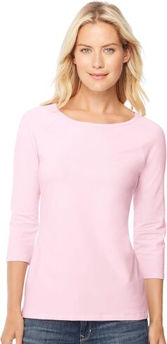 Hanes Women's Raglan Sleeve Tee, Women’s Stretch Cotton Tee, Women’s Crewneck Tee in Saudi Arabia