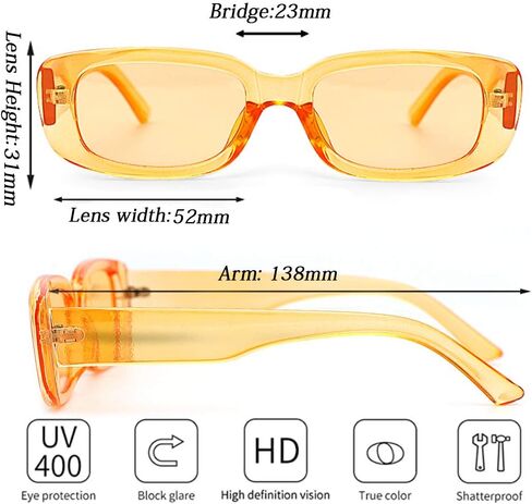 Tskestvy 4 Pieces Retro Sunglasses Vintage Sunglasses Small Square Rectangle 90s Glasses Trendy Y2K for Women Aesthetic in Saudi Arabia