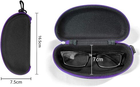 alladaga 3 Pack Zipper Shell Eyeglasses and Sunglasses Case with Plastic Carabiner Hook in Kuwait