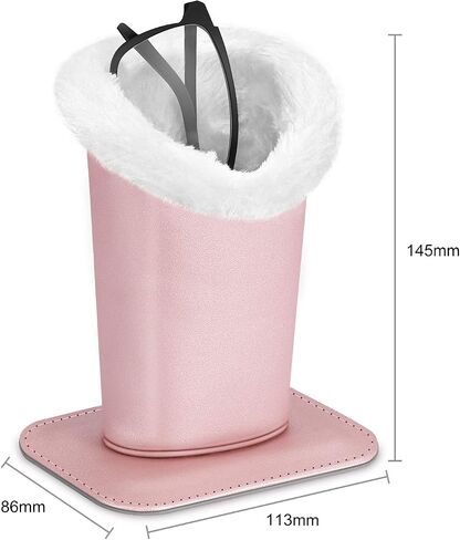 Fintie Plush Lined Eyeglasses Holder with Magnetic Base- Premium Vegan Leather Glasses Stand Case in Saudi Arabia