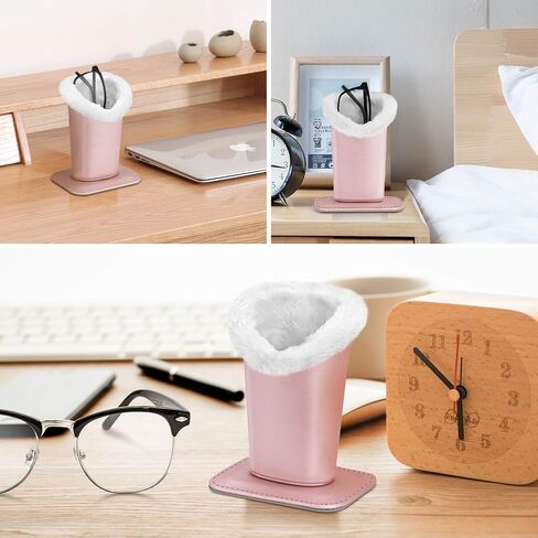 Fintie Plush Lined Eyeglasses Holder with Magnetic Base- Premium Vegan Leather Glasses Stand Case in Saudi Arabia