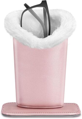 Fintie Plush Lined Eyeglasses Holder with Magnetic Base- Premium Vegan Leather Glasses Stand Case in Saudi Arabia