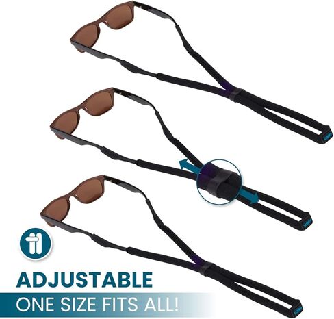 Floating Sunglass Straps (3 Pack) - Adjustable Floating Eyeglass Lanyards - With Bonus Cleaning Cloth - 3 Pack in Kuwait
