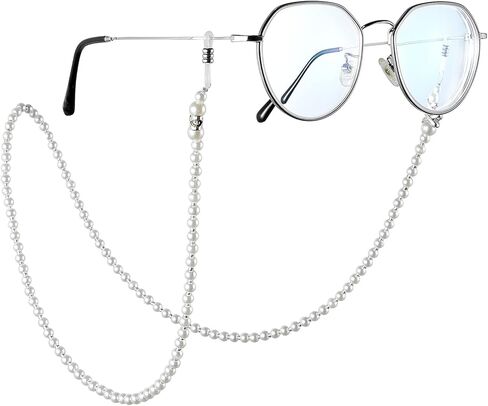OCR سلسلة النظارات مطرزة باللؤلؤ الأبيض، حامل حزام الرقبة للنظارات الشمسية in Kuwait