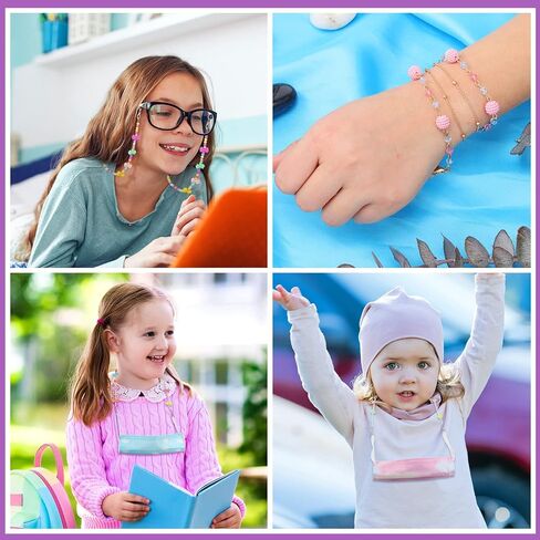 MTLEE 6 Pieces Kids Mask Lanyard Cute Beaded Glasses Chain Mask Necklace Holder with 12 Eyeglasses Chain Ends for Women Girls in Saudi Arabia