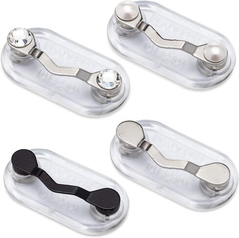 Readerest Magnetic Holders for Glasses, 3 Styles Stainless, w/Crystals, w/Pearls and Black, Eyeglass Magnets for Women and Men, Name Badge Holder, Pins onto Your Shirt to Keep Your Glasses Safe in Saudi Arabia
