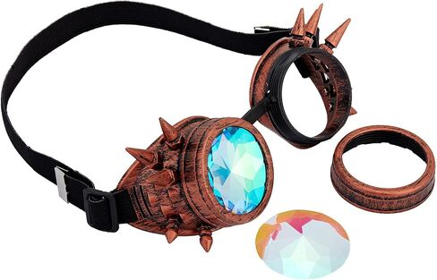 نظارات كاليدوسكوب رايف بألوان قوس قزح كريستالية Steampunk… in Kuwait