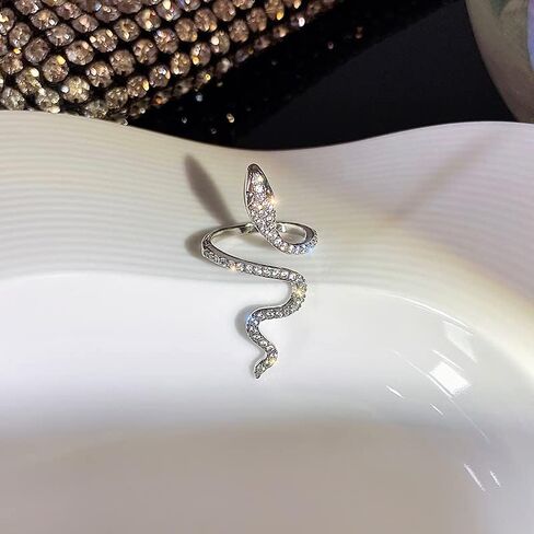 HEIMAXING Snake Ring for Women, Cubic Zirconia Opening Adjustable Animal Band Ring, Fashion Rhinestones Jewelry Gifts for Teen Girls Friend Family Lover in Kuwait