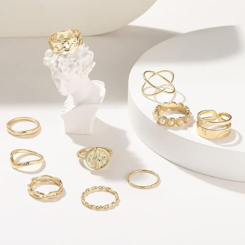 iF YOU 30 Pcs Vintage Gold Knuckle Rings Set, Boho Butterfly Snake Stackable Finger Rings for Women Girls, Silver Midi Rings Pack in Saudi Arabia