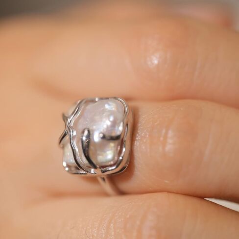 SEEMSAY Silver Baroque Pearl Ring for women 925 Sterling Silver Ring in Saudi Arabia