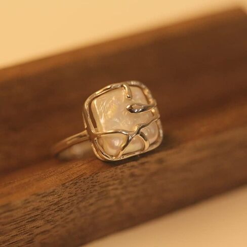 SEEMSAY Silver Baroque Pearl Ring for women 925 Sterling Silver Ring in Saudi Arabia