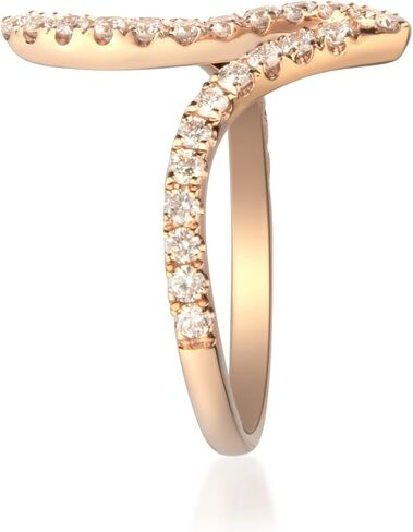 خاتم جين آند جريس من الذهب الوردي عيار 10 قيراط والألماس الأبيض الطبيعي للنساء | مجوهرات مصنوعة يدويًا من مصادر أخلاقية وأصيلة وعضوية | خاتم الماس للنساء. in Saudi Arabia