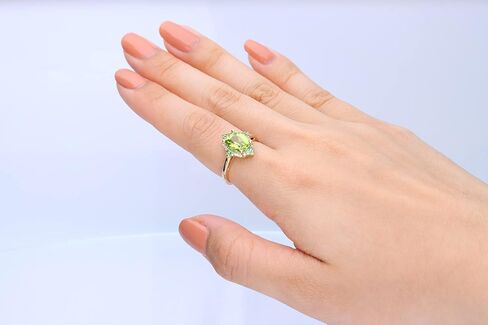 Gin & Grace 14K Yellow Gold Genuine Peridot, Tsavorite and diamond Ring for women in Saudi Arabia