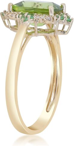 Gin & Grace 14K Yellow Gold Genuine Peridot, Tsavorite and diamond Ring for women in Saudi Arabia