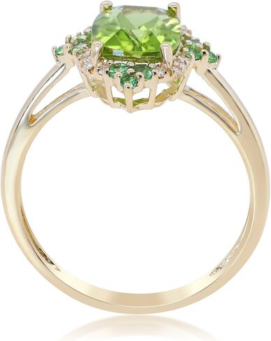 Gin & Grace 14K Yellow Gold Genuine Peridot, Tsavorite and diamond Ring for women in Saudi Arabia