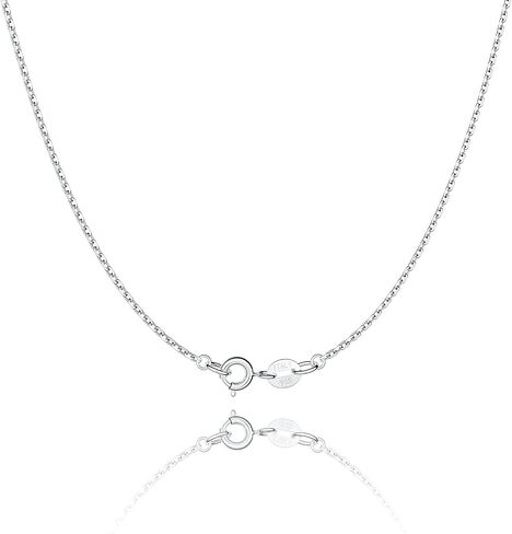 Jewlpire 925 Sterling Silver Chain Necklace Chain for Women Girls 1.1mm Cable Chain Necklace Upgraded Spring-Ring Clasp - Thin & Sturdy - Italian Quality 16/18/20/22/24 Inch in Saudi Arabia