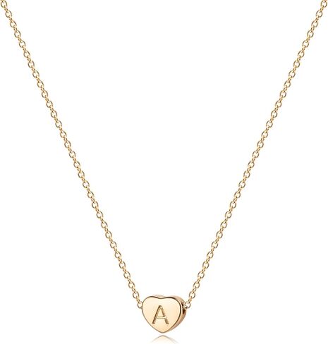 Tiny Gold Initial Heart Necklace-14K Gold Filled Handmade Dainty Personalized Letter Heart Choker Necklace Gift for Women Necklace Jewelry in Saudi Arabia