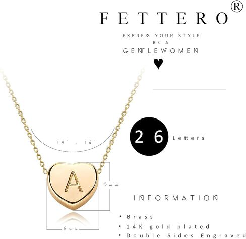 Tiny Gold Initial Heart Necklace-14K Gold Filled Handmade Dainty Personalized Letter Heart Choker Necklace Gift for Women Necklace Jewelry in Saudi Arabia