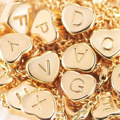 Tiny Gold Initial Heart Necklace-14K Gold Filled Handmade Dainty Personalized Letter Heart Choker Necklace Gift for Women Necklace Jewelry in Saudi Arabia