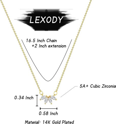 LEXODY قلادات الماس للنساء قلادة أوراق أنيقة 14 قيراط مطلية بالذهب الطبقات تشيكوسلوفاكيا القمر قلادة بسيطة الماس المختنق القلائد للنساء هدايا المجوهرات العصرية للفتيات in Kuwait