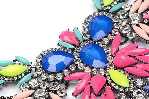 Lovage Colorful Resin Bubble Bib Statement Necklace Bohemian Chunky Collar Jewelry in Saudi Arabia