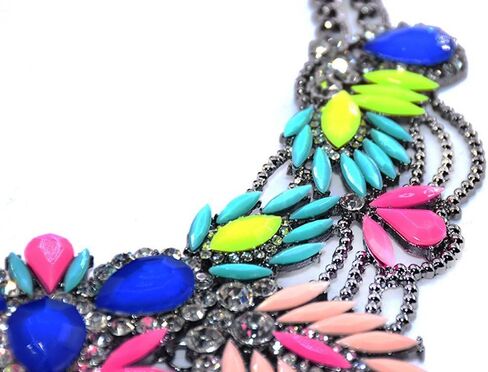 Lovage Colorful Resin Bubble Bib Statement Necklace Bohemian Chunky Collar Jewelry in Saudi Arabia