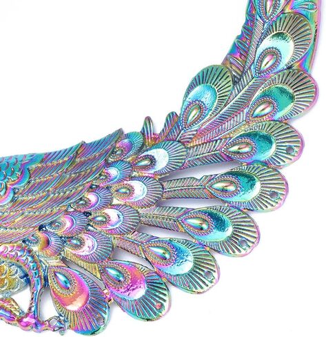 الرجعية خمر العرقية منحوتة الطاووس مكتنزة مريلة طوق المختنق قلادة للنساء الهندي مبالغ فيها مجوهرات ممسوك عقد بطرا عتيق كلاسيكي in Kuwait