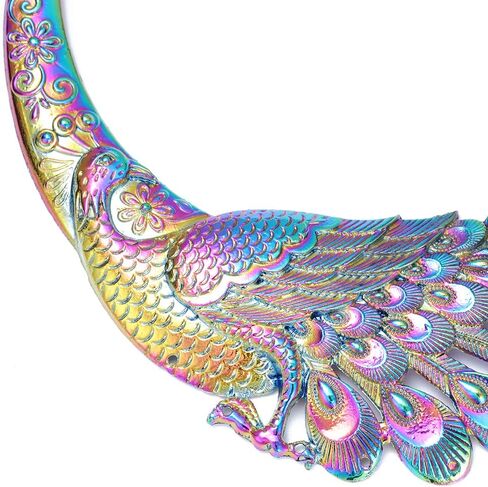 الرجعية خمر العرقية منحوتة الطاووس مكتنزة مريلة طوق المختنق قلادة للنساء الهندي مبالغ فيها مجوهرات ممسوك عقد بطرا عتيق كلاسيكي in Kuwait