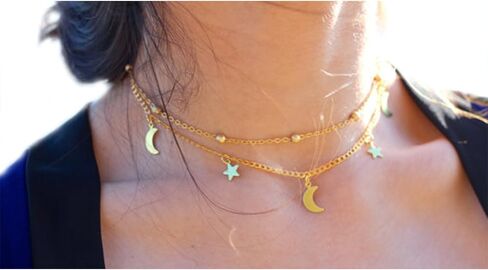 قلادة بسلسلة طبقات من BaubleStar Star Moon Charm للنساء والفتيات in Kuwait