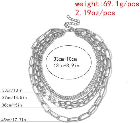 CIBIRICH Chunky Necklaces for women Punk Chain Silver Statement Collar Necklace in Saudi Arabia