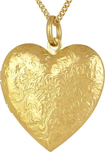 LIFETIME JEWELRY Antique Heart Locket Necklace That Holds Pictures 24k Gold Plated in Saudi Arabia