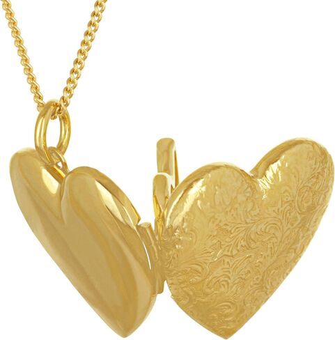 LIFETIME JEWELRY Antique Heart Locket Necklace That Holds Pictures 24k Gold Plated in Saudi Arabia