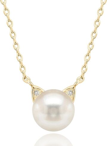 14K Gold Plated Sterling Silver AAA+ Freshwater Cultured Pearl Cat Pearl Pendant in Saudi Arabia