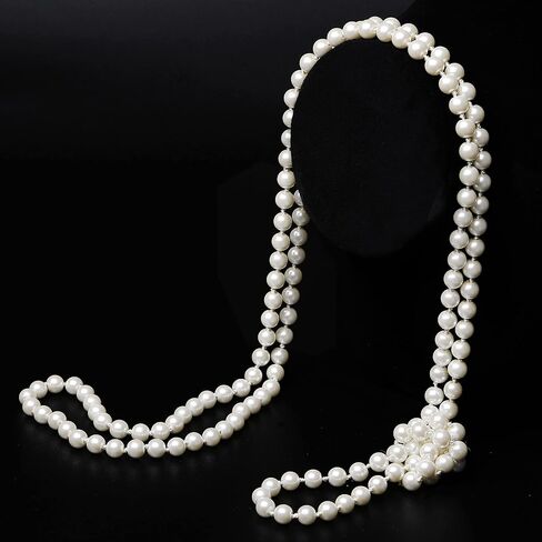 BABEYOND Long Pearl Necklace Faux Pearls Necklace Set Beaded Long Pearls Necklace 1920s Gatsby Costume Jewelry in Saudi Arabia