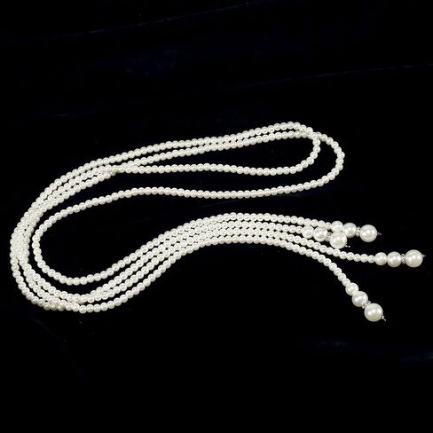 BABEYOND Long Pearl Necklace Faux Pearls Necklace Set Beaded Long Pearls Necklace 1920s Gatsby Costume Jewelry in Saudi Arabia