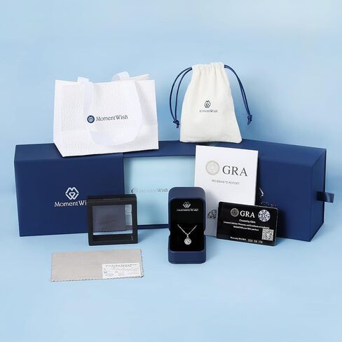 MomentWish Heart Necklace for Women, 1 Carat Simulated Moissanite Necklace for Her 925 Sterling Silver Halo Pendant Anniversary Valentine's Day Birthday Gifts for Mom Wife Girlfriend-Heart in Kuwait