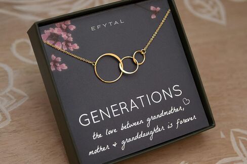 EFYTAL Mothers Day Gifts for Grandma, Sterling Silver 3 Generations Necklace, Grandmother Mothers Day Gifts, Nana Mothers Day Gift, Grandma Birthday Gifts, Nana Necklace in Saudi Arabia
