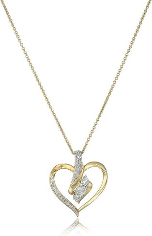 Amazon Collection Diamond 3 Stone Pendant Necklace (1/4 cttw), 18" in Saudi Arabia
