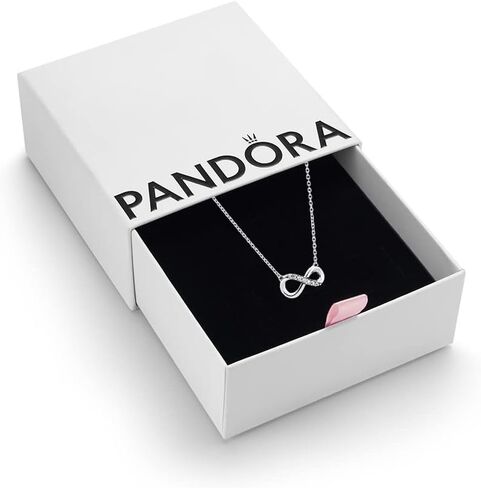 PANDORA Jewelry Sparkling Infinity Collier Necklace for Women - Sterling Silver with Cubic Zirconia - 19.7" in Kuwait