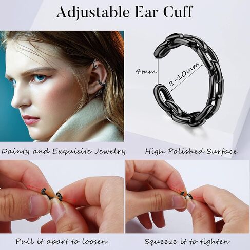 HAIAISO 18 Pcs Gold Ear Cuffs for Women Non Piercing Adjustable Ear Cuff Earrings Clip On Cartilage Helix Wrap Ear Jewelry Set in Kuwait