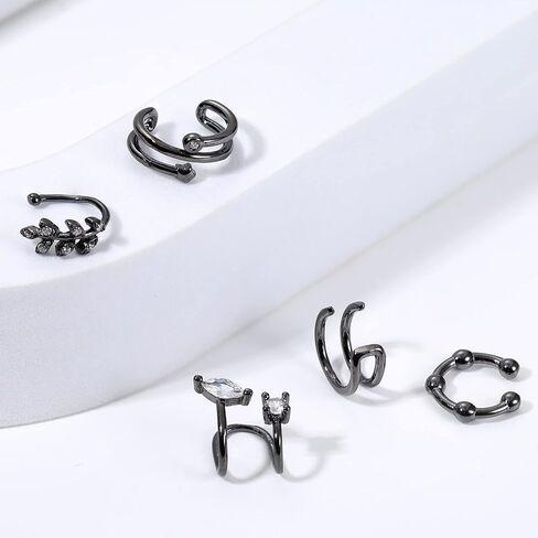 HAIAISO 18 Pcs Gold Ear Cuffs for Women Non Piercing Adjustable Ear Cuff Earrings Clip On Cartilage Helix Wrap Ear Jewelry Set in Kuwait