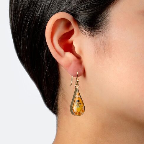 Amazon Collection Sterling Silver Pressed Flower Teardrop Earrings in Saudi Arabia
