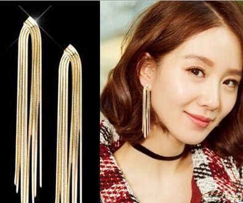 FUTIMELY Long Tassel Dangle Drop Earrings for Woman Teen Girls,Silver/Gold Punk Sleek Metal Chain Earrings Wedding Bridesmaid Jewelry in Saudi Arabia