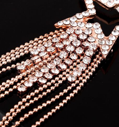 Women’s Tassel Earrings Star Ear Stud Pave Crystal Dangle Earrings Boho Waterfall Beaded Fringe Drop Earring in Kuwait
