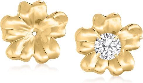 Ross-Simons 14kt Yellow Gold Flower Petal Earring Jackets in Kuwait