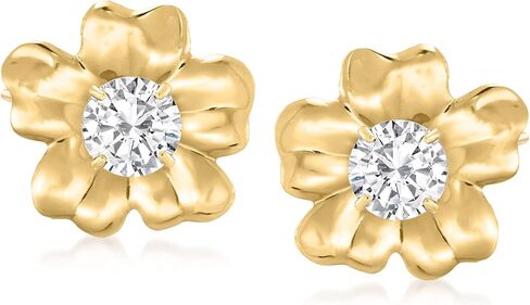 Ross-Simons 14kt Yellow Gold Flower Petal Earring Jackets in Kuwait
